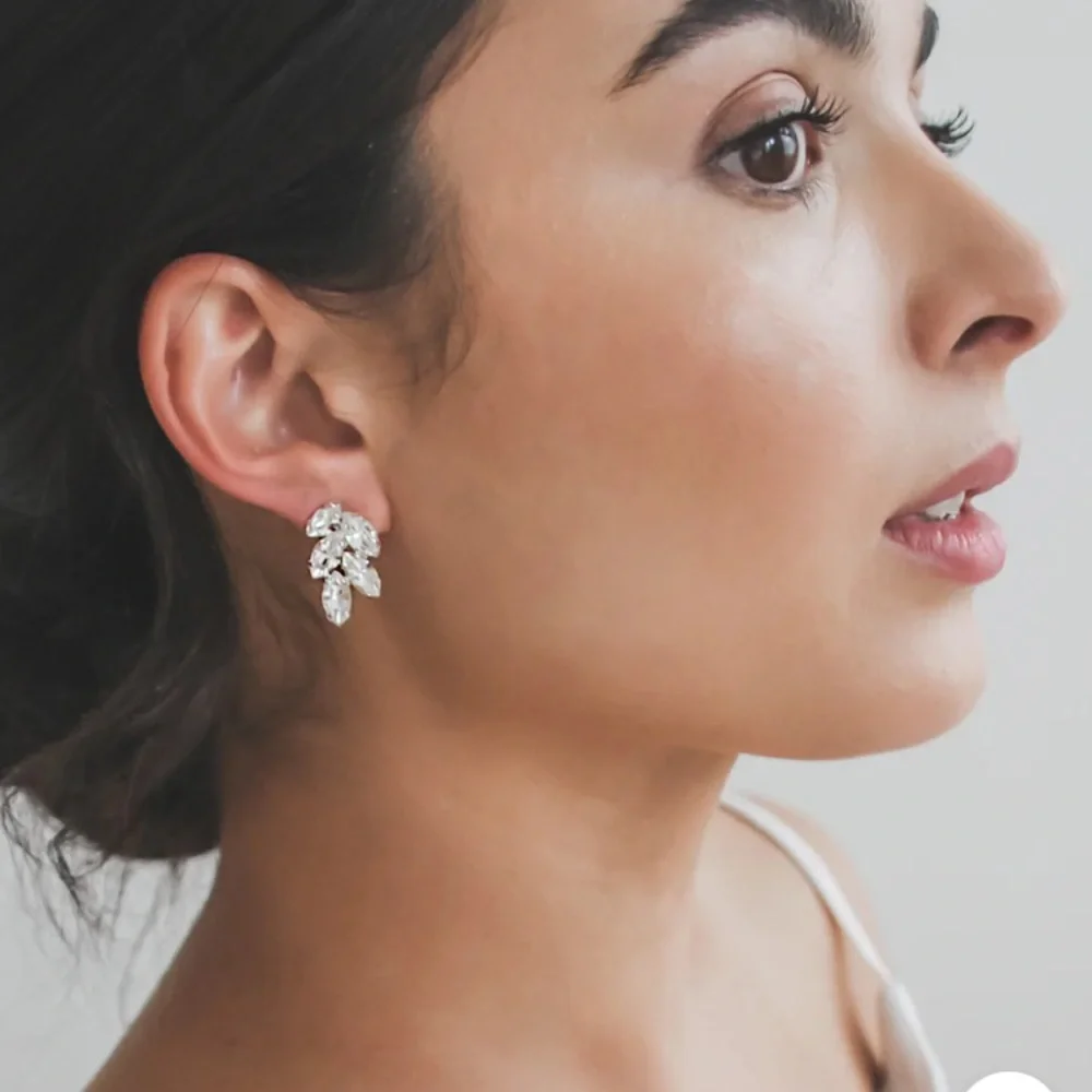 Crystal studs with backs. BRAND NEW NEVER WORN. NWT - Picture 3 of 3